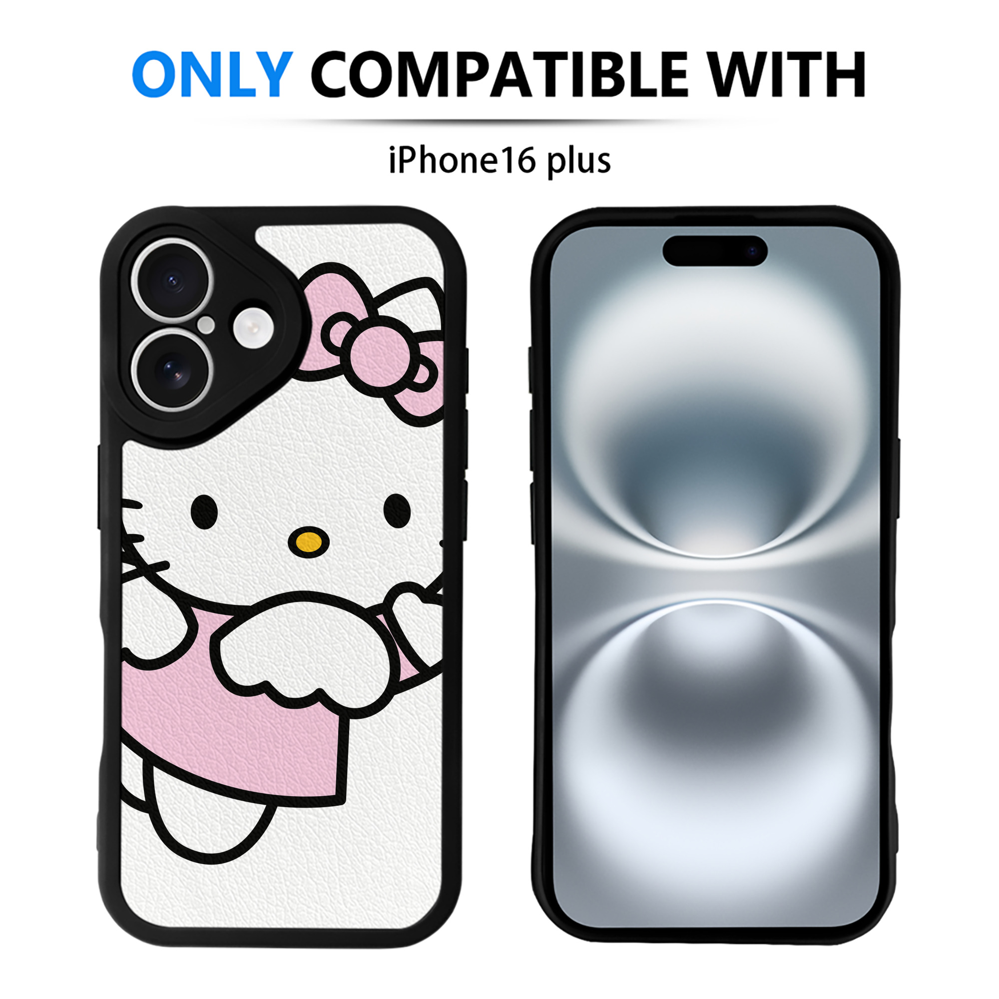 （画像用） Hello Kitty ハローキティ 【iPhone 16シリーズ対応】シリコンスマホケース（レザー調） 材質：シリコン